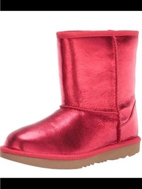 UGG Classic Samba Red Metallic Boots Sz 5 US & 6 US Youth size